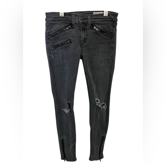 Rag & Bone Black Distressed Jeans Sz 25 - Picture 1 of 10